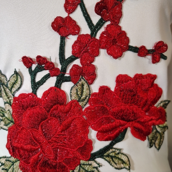 Fashion Nova TAG Sheath Dress, White Rose Spaghetti Strap, Drop Back, XS - Picture 10 of 10